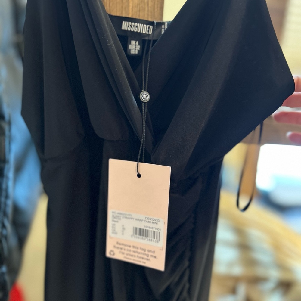 NWT misguided size 0 black mini dress